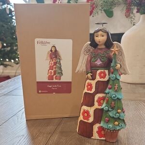 Folklore Jim Shore Angel with Tree Figurine
